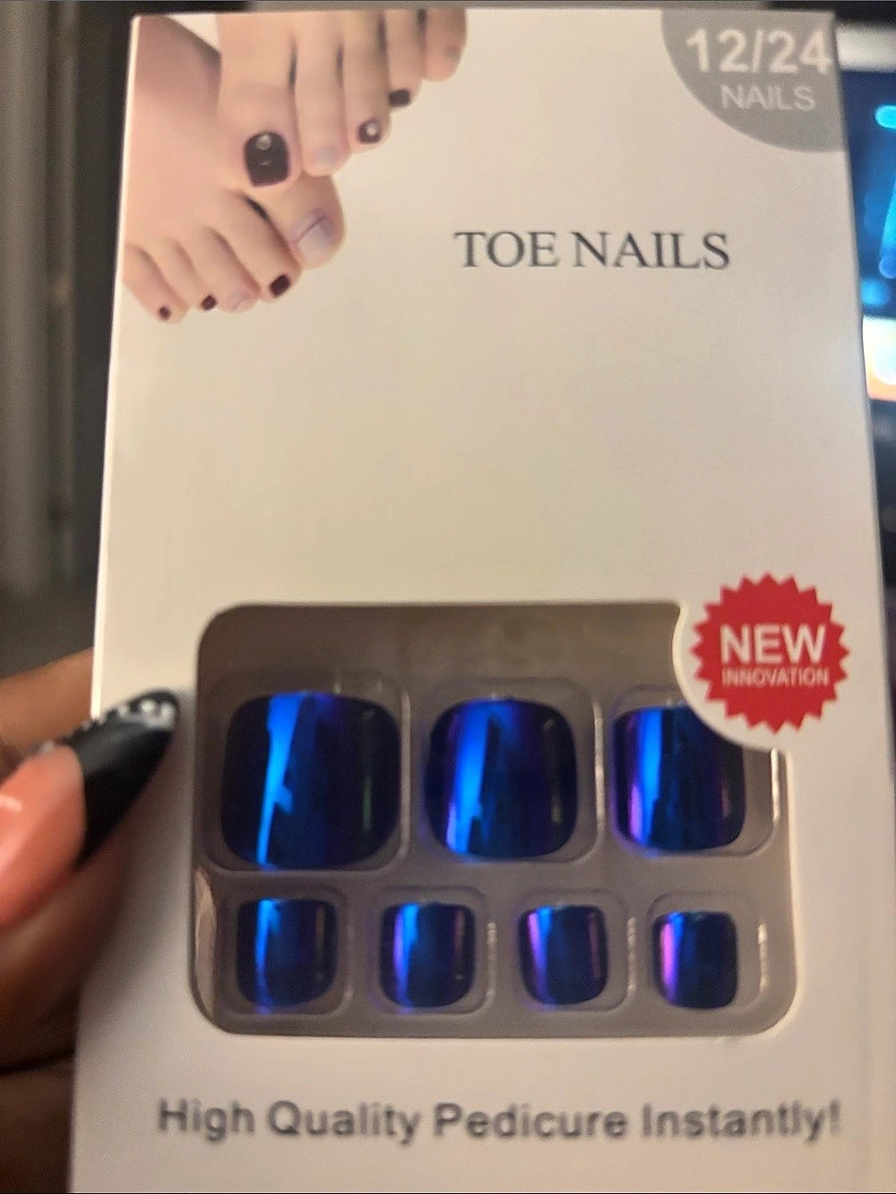 VV Meijiaer Toe Nails High Quality Pedicure Instantly Blue Chrome Blue Chrome